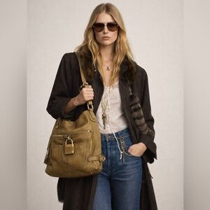 Chloé Paddington Hobo Tan Grained Leather Shoulder Bag Padlock Vintage 2000s Y2K